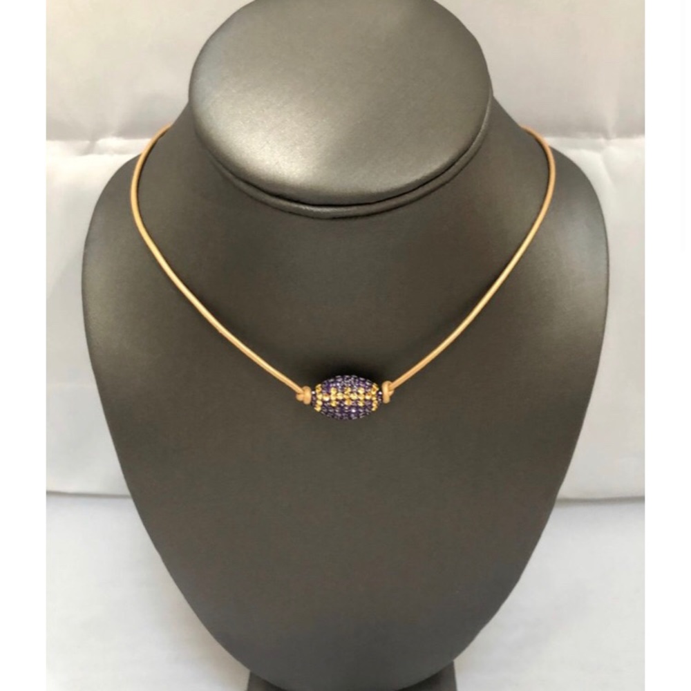 L.S.U. Pave’ Football Necklace